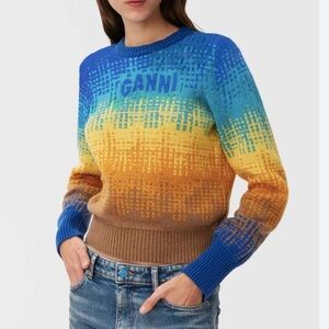 Ganni Ombré Multicolored Graphic Sweatshirt